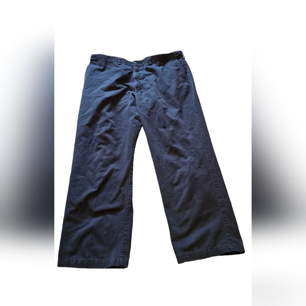 George brand 42x32 men's navy blue dress pants, 100% cotton, elastic waist